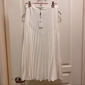White silk Reiss pleated skirt